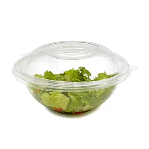 עגול שקוף לחיות מחמד חד פעמי פלסטיק ברור ירקות סלט קערה עם מכסה