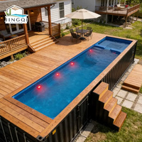 Piscine Conteneur Spacieuse en Fibre de Verre pour Vacances, Jacuzzi Extérieur Préfabriqué pour Amis, Idéale pour un Repos Scénique et Spa