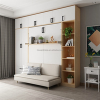 Lit Mural Escamotable de Haute Qualité avec Canapé – Meuble de Chambre Gain de Place, Lit Murphy Intégré