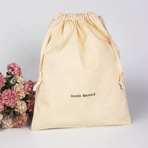 Wholesale Canvas Cotton <b>Pouch</b> <b>Drawstring</b> Shoe Bag Gift Bag Custom Handbag Dust Bags Covers With Logo Print - Product Image 1