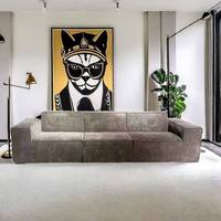 Modulares Komprimiertes Sofa Minimalistisches Block-Sektionalsofa Modernes 3-Sitzer Stoffsofa für Wohnzimmer Wohnmöbel