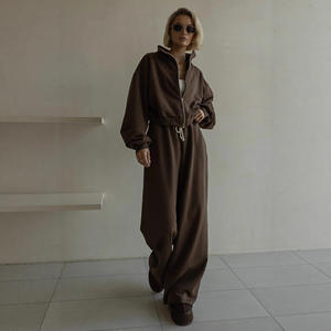 Conjunto <span class=keywords><strong>de</strong></span> <span class=keywords><strong>Ropa</strong></span> <span class=keywords><strong>de</strong></span> <span class=keywords><strong>Mujer</strong></span> <span class=keywords><strong>de</strong></span> Moda Casual, Superventas en Sitios Web Independientes, Chaqueta con Cierre y Pantalones Rectos con Cordón - Product Image 1