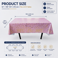 Nappe rectangulaire en plastique imperméable à pois - Décoration pour la rentrée scolaire et Noël, légère et douce