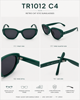 Lunettes de soleil œil de chat vintage de luxe vert foncé en acétate, polarisées UV400, anti-radiation, anti-lumière bleue, unisexe, personnalisables