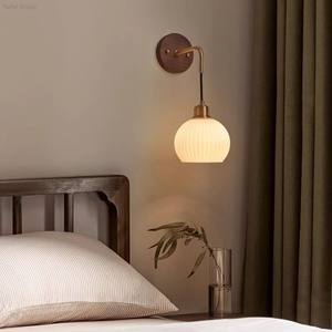 Modern Walnut <b>Wall</b> Lamp LED <b>Light</b> Dimmable Gold Lampshade Sensor Control Warm White (3500K) Living Room Bedroom Bedside - Product Image 4