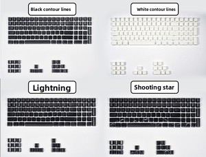 Cubierta <span class=keywords><strong>de</strong></span> Teclado Mecánico Retroiluminada con Tecnología IMD English Lightning <span class=keywords><strong>de</strong></span> Zornher, Impresión Lateral, PBT Duradero, Universal para Juegos - Product Image 3