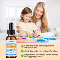 Acide folique OEM Super Folinic Acid, liquide, multivitamines, booster d'énergie, complément pour la grossesse, gouttes d'acide folique liposomales pour enfants et adultes