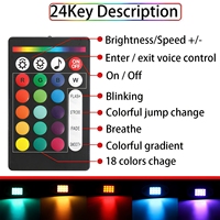 Kit de 8 projecteurs LED RGB JHS avec télécommande RF 24 touches et commande vocale, éclairage néon multicolore pour moto, VTT, UTV, camion, tout-terrain