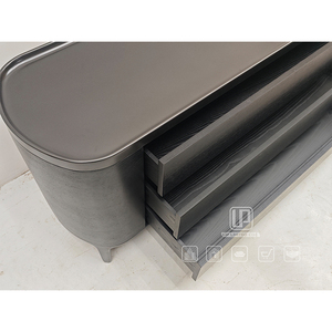 Mueble de TV de Madera de Forma Ovalada para Sala de Estar, Soporte de TV de Madera Negra, Soporte de TV Negro, Uso en Múltiples Escenarios, Precio Competitivo - Product Image 4