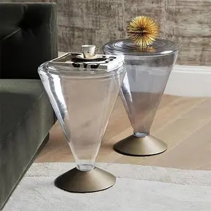 Nodric современный умный прозрачный роскошный акриловый боковой журнальный столик Mueble Bar Licor зеркальные круглые оранжевые столы для дома