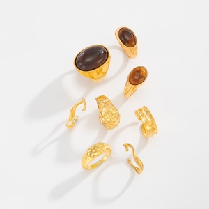 8 cái/bộ hợp thời trang không thường xuyên lớn mịn Acrylic đá quý nhẫn cho phụ nữ quyến rũ phụ nữ ngón tay vòng trên tay phụ kiện thời trang đồ trang sức - Product Image 6