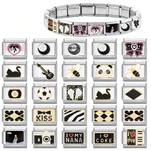 Stainless Steel Christian Charm Bracelet with Electroplating Modular Design Black Charms and DIY Features SSJ H999 - Product Image 4