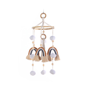 Glands muraux arc-en-ciel en macramé, tissé à la main, suspension, neutre, décoration Boho, pour bébés filles, chambres pour pépinières - Product Image 3