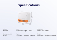Módulo de Interruptor Wifi SONOFF MINI R4, Interruptor Inteligente de 2 Vías para Casa Inteligente, Funciona con Control Inalámbrico R5 S-MATE, Alexa y Google Home