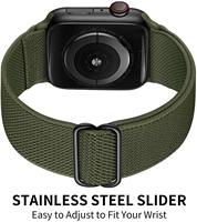 Verstellbarer, Dehnbarer, Professioneller, Komfortabler und Modischer Solo-Nylonriemen für Smartwatches 41mm 45mm 44mm 46mm 49mm Elastische Geflochtene Schlaufe