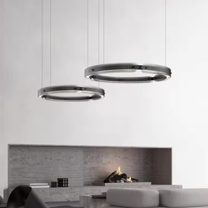 Zèle Éclairage Lustres Pendentif Lumières Design Contemporain Anneau Lumière Verre Led Cristal Lustre - Product Image 1
