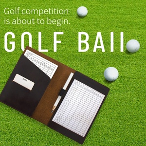 Personalized Vintage <b>Golf</b> Scorecard Yardage Book Holder Cover Custom Logo Cowhide Leather Boshiho - Product Image 1