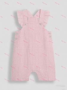 Vente en gros de barboteuse Jonjon à volants pour bébé fille personnalisée enfant en bas âge Seersucker rayée courte petite fille <span class=keywords><strong>combishort</strong></span> bulle 2025 - Product Image 3