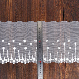 Dentelle brodée en polyester RYL 20CM, motif prune, garniture en tulle rigide blanc pour vêtements de jouets, bagages, textiles de maison, fournitures de <span class=keywords><strong>couture</strong></span> - Product Image 2