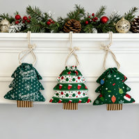 Lot d'ornements suspendus de Noël, décorations de poche, pendentifs pour décorations de scène, accessoires pour arbre de Noël, sac de rangement pour cadeaux