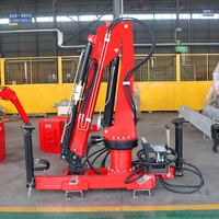 Grue à flèche articulée montée sur camion léger de haute qualité, capacité 1 tonne, bras pliable, chargeur hydraulique, portée 1600 kg, 5,8 m