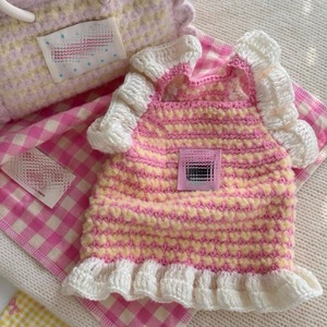 Pet Knitted Vest <b>Pink</b> Striped Cotton Cute Design For Small Dogs Cats Yorkshire Terrier Bichon Frise Teddy <b>Bear</b> - Product Image 4