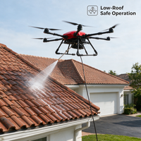 Drone de lavage de surface par pression pour toitures de bâtiments résidentiels, anti-vent et stable, OEM en gros pour usines