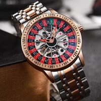 Jam Tangan Pria Sporty Tahan Air dengan Dial Berputar, Model Gambling Plate, Bisnis Baru, Jam Tangan Mekanik Fashion Pria