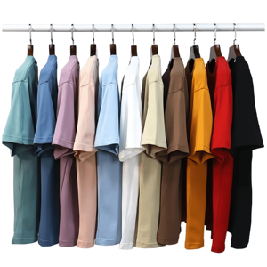 Vente chaude été lourd 240 grammes à manches courtes personnalisé 100% coton col rond confortable unisexe surdimensionné t-shirt - Product Image 1