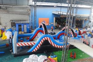 Parcours d'obstacles gonflable Lilytoys Color Dots en PVC, grand circuit de vagues, jeu de défi pour enfants, utilisation en plein air, carnaval et parc - Product Image 6