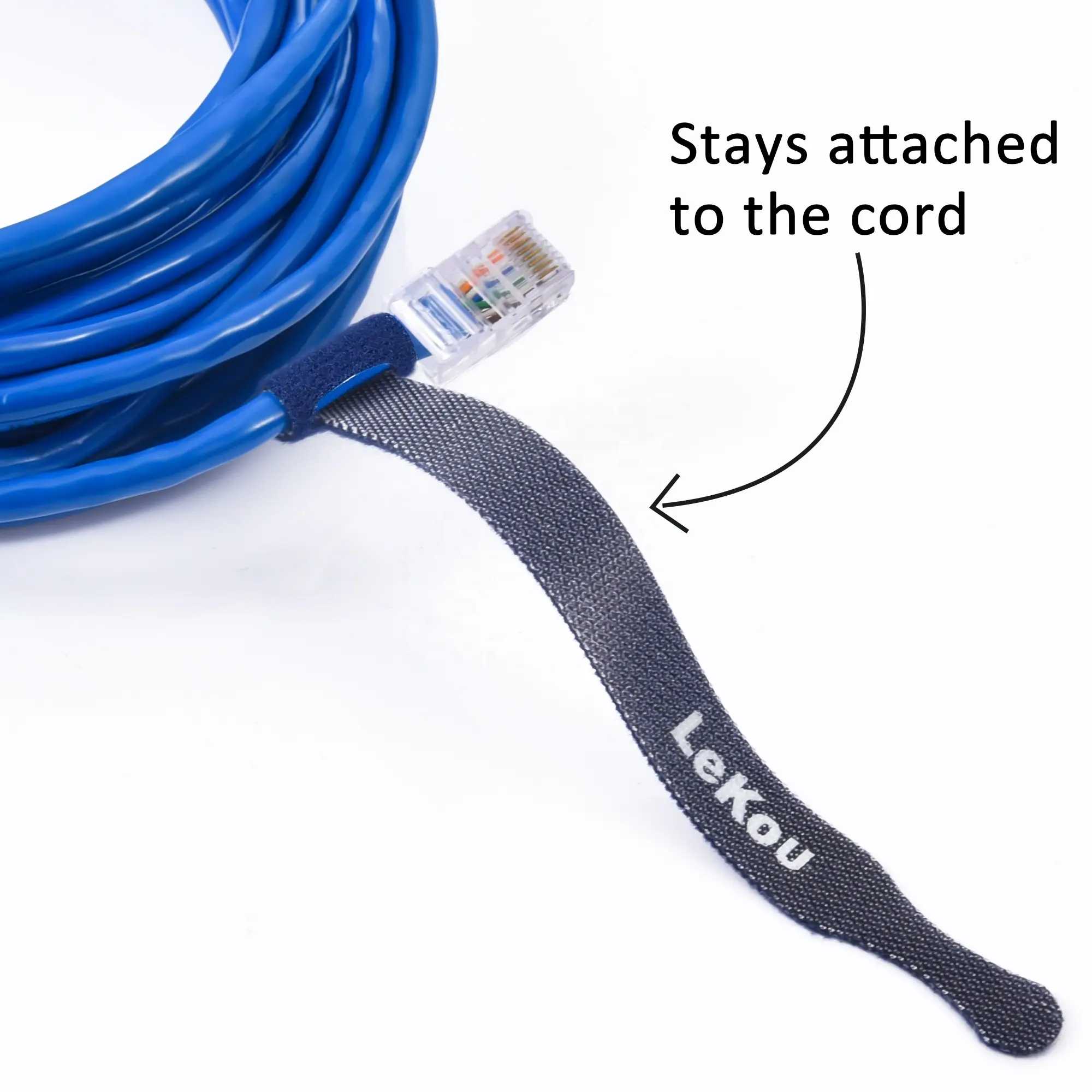 Crochet et boucle d'organisateur de sangles de cordon de câble de fixation réglable réutilisable