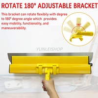 Ensemble de grattoirs jaunes 10in/16in/24in avec manche télescopique en aluminium de 56in et clip, outils de finition pour plâtre et cloisons sèches