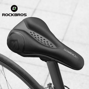 ROCKBROS-Funda de asiento de <span class=keywords><strong>bicicleta</strong></span>, cojín transpirable para <span class=keywords><strong>bicicleta</strong></span> de montaña o carretera, <span class=keywords><strong>gel</strong></span> acolchado suave, accesorios para <span class=keywords><strong>bicicleta</strong></span> - Product Image 1