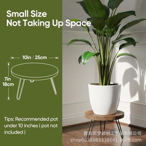 Cross-border wooden flower pot <b>shelf</b>, simple round wooden stump, retro <b>desktop</b> ornament, succulent potted plant decorative base - Product Image 4