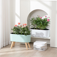 BRICE Support de Plante Auto-Arrosant en Plastique pour Vase de Sol, Porte-Plantes, Boîte à Fleurs, Présentoir pour Pots, Étagère Moderne pour Jardin Intérieur et Extérieur en Rotin