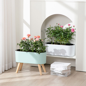 Vaso Autoirrigante BRICE, Supporto per Piante da Pavimento, Porta Fiori, Espositore per Vasi, Decorazione Rustica <span class=keywords><strong>con</strong></span> <span class=keywords><strong>Gambe</strong></span> - Product Image 2