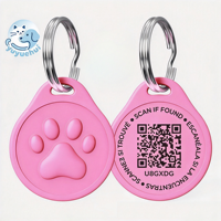Étiquette d'identification pour animaux de compagnie en silicone étanche NFC, étiquette intelligente QR anti-perte pour chien et chat, prise en charge de l'accès rapide aux informations pour la sécurité des animaux de compagnie