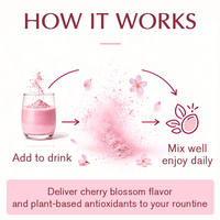 Bubuk Sakura OEM/ODM Laris Manis, Bubuk Bunga Sakura Pewarna Makanan Alami Vegan, Cocok untuk Minuman, Makanan Penutup, Smoothie & Kue