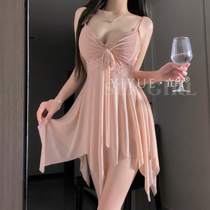 Lingerie féminine <span class=keywords><strong>Pure</strong></span> Desire, nuisette sexy en maille à lacets, push-up, uniforme de séduction pour rendez-vous, pyjama de détente pour femme - Product Image 4