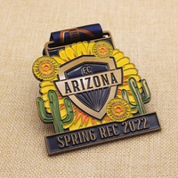 Vente directe d'usine, médaillon de fleur de médaille de course de printemps en or Antique, vente en gros