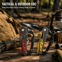 Couteau utilitaire pliable multifonctionnel en acier inoxydable G10 avec poignée, lame droite, mousqueton OEM, pour camping en plein air