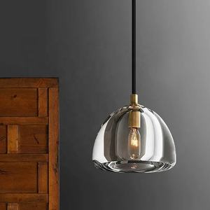 Lampu gantung kaca desain belahan bumi Modern di kamar tidur samping tempat tidur lampu gantung minimalis - Product Image 2