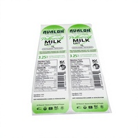 Etiqueta de papel para cartón de leche, apta para congelador a -18 grados, aplicación automática personalizada con máquina, etiqueta de pegamento frío