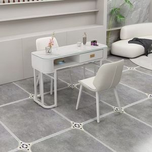 2026 Modern Simple Internet-famous <b>Nail</b> <b>Table</b> Cream <b>Nail</b> Japanese Minimalist <b>Nail</b> Salon Dual <b>Nail</b> <b>Table</b> and Chair Set - Product Image 3