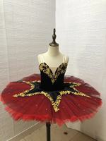 Usine Vente Chaude Filles Professionnel Ballet Tutu Rouge et Noir Pancaked Tutu Danse Costumes De Scène