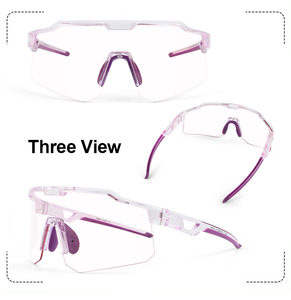 XUNQI RTS Unisex Tr90 Yarım Çerçeveli UV400 Açık Hava Arazi Motosiklet Gözlüğü Şeffaf Pembe Yeşil Fotokromik Bisiklet Güneş Gözlüğü - Product Image 5