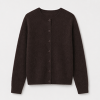 Pull en maille fine noir pour femme, col montant, manches longues, service OEM, fourni par l'usine