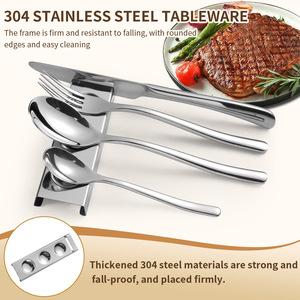 304 étagère de vaisselle en acier inoxydable pour hôtels fêtes nouveaux ornements de <span class=keywords><strong>Table</strong></span> à manger <span class=keywords><strong>couteau</strong></span> de nourriture occidentale fourchette cuillère cintre - Product Image 3