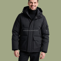 Parka d'hiver pour homme, imperméable, rembourrée de 90% de duvet de canard, style décontracté pour l'extérieur, fermeture éclair, veste haut de gamme pour la chasse, garde au chaud