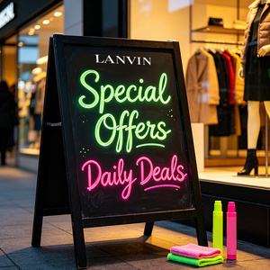 Pizarra LED para escribir a mano, Letrero publicitario <span class=keywords><strong>luminoso</strong></span>, Tablero de luz nocturna para puestos de mercado y tiendas - Product Image 2